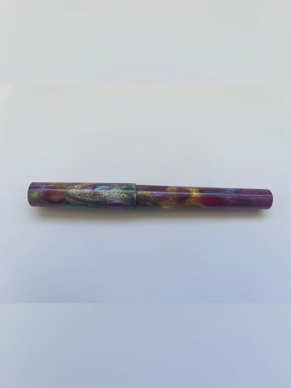 New Just Turnings Fountain Pen Brook Blanks Unicorn Horn Resin Broad Nib Writing